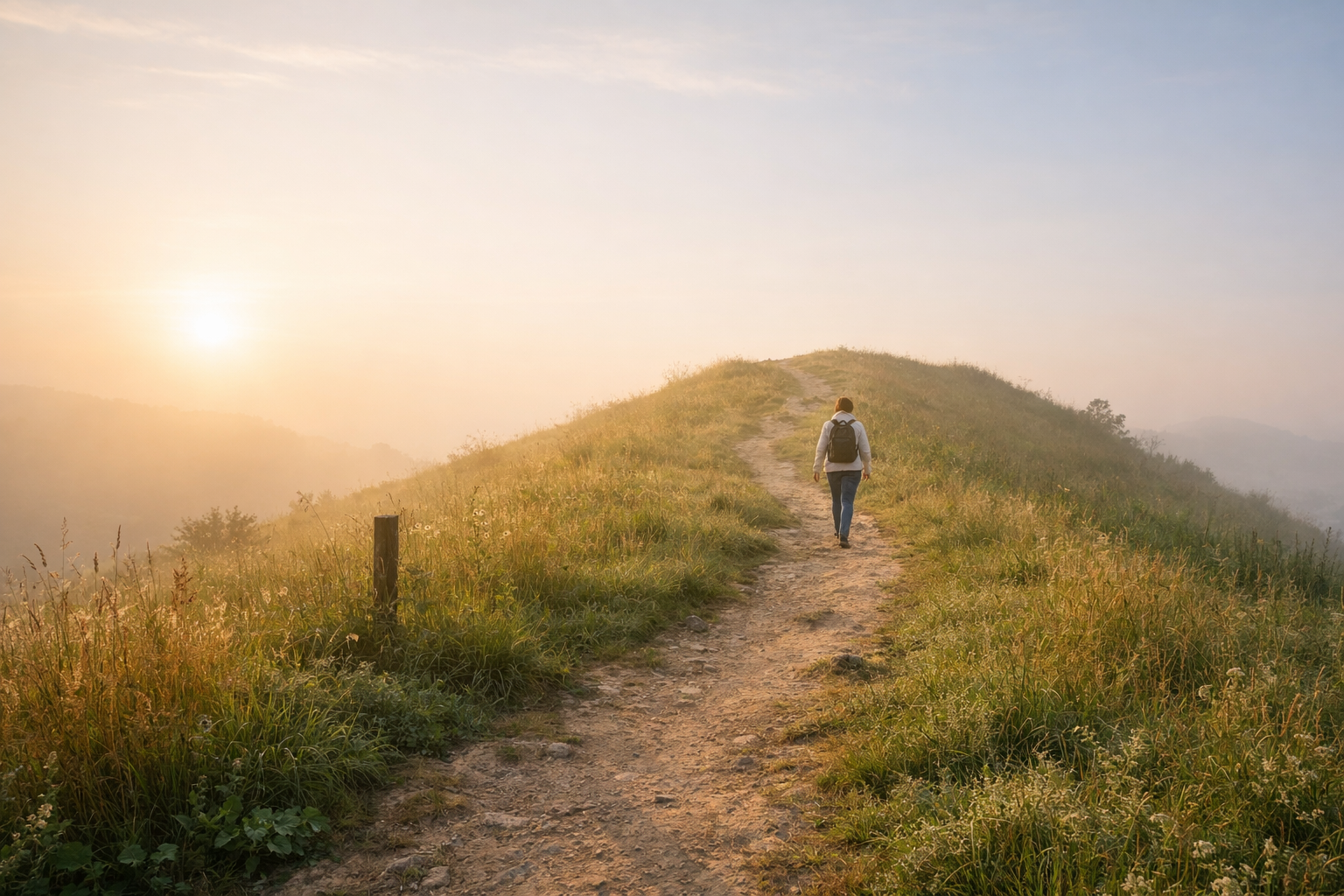 Person Walking Uphill